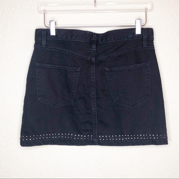 Frame | Le Studded Black Denim Mini Skirt Sz 28/6 - Picture 8 of 8